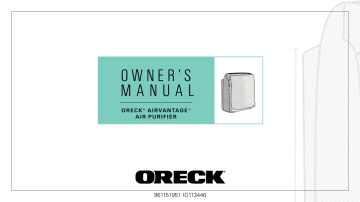 Oreck WK10003CA Airvantage User guide | Manualzz