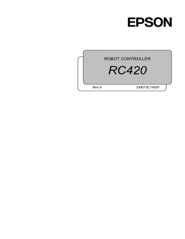 Epson RC420 Controller manual | Manualzz