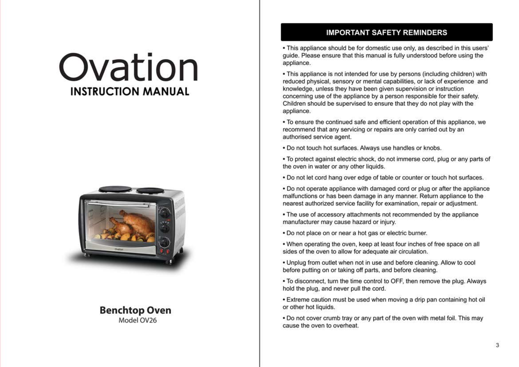 ovation benchtop oven