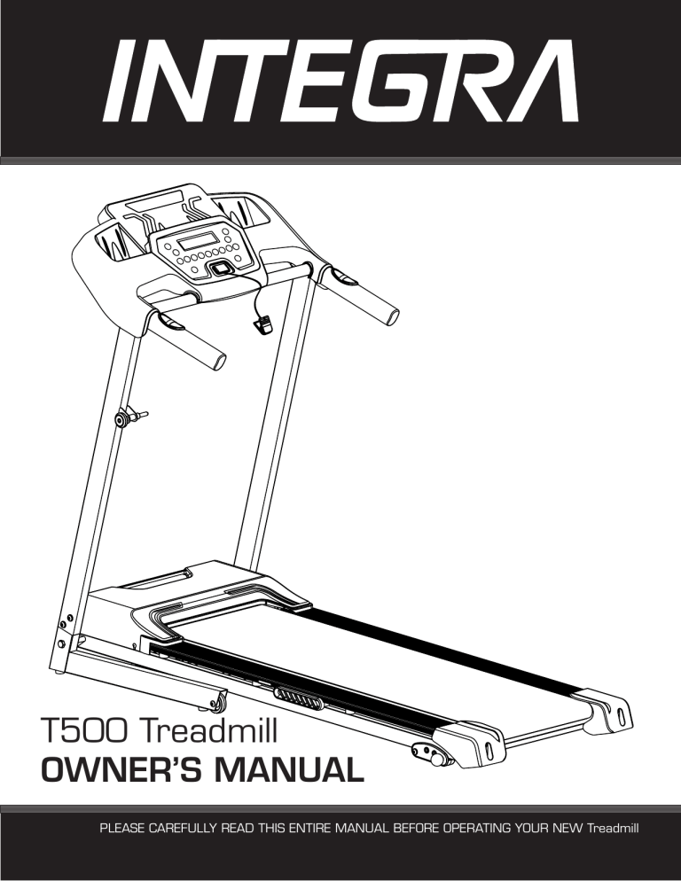 T500 Treadmill OWNER' Manualzz