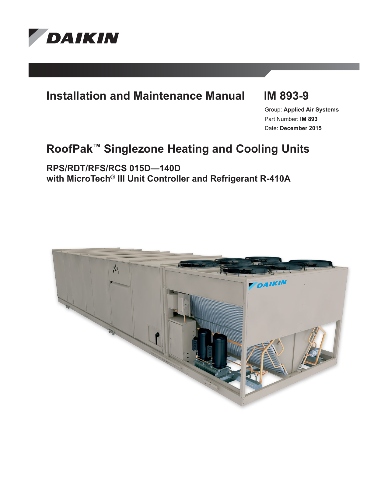 RoofPak SingleZone Heating & Manualzz