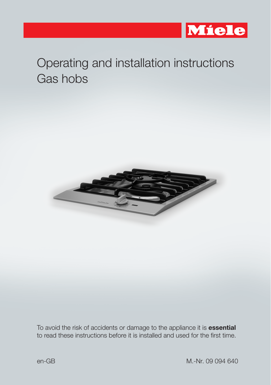 Operating and installation instructions Gas hobs Manualzz