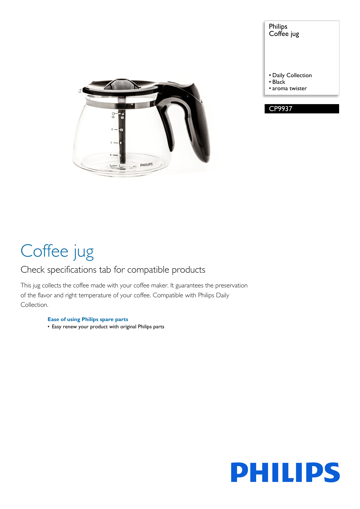 CP9937/01 Philips Coffee jug Manualzz