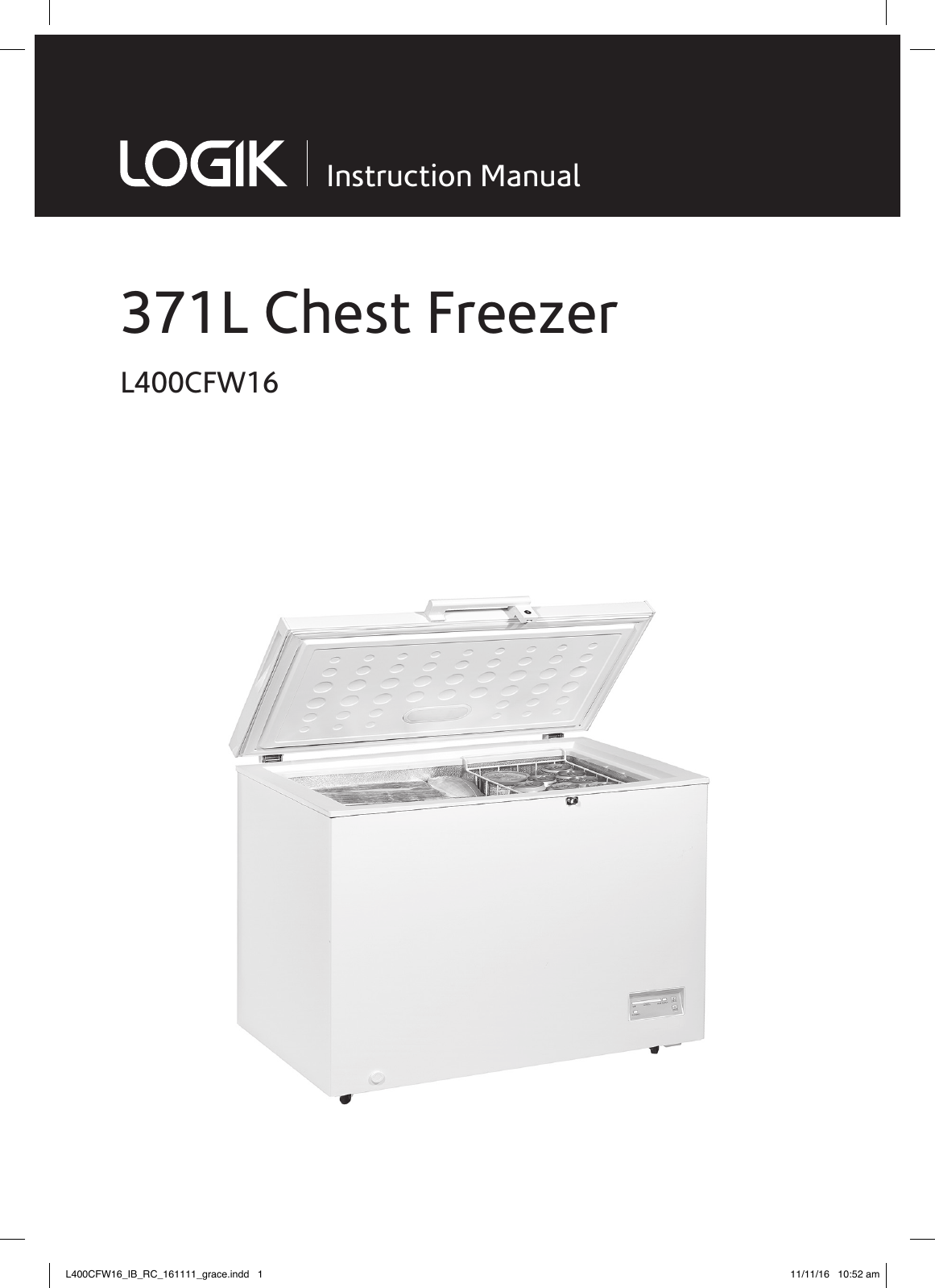 LOGIK 400Litre Chest Freezer L400CFW16 Manual Manualzz