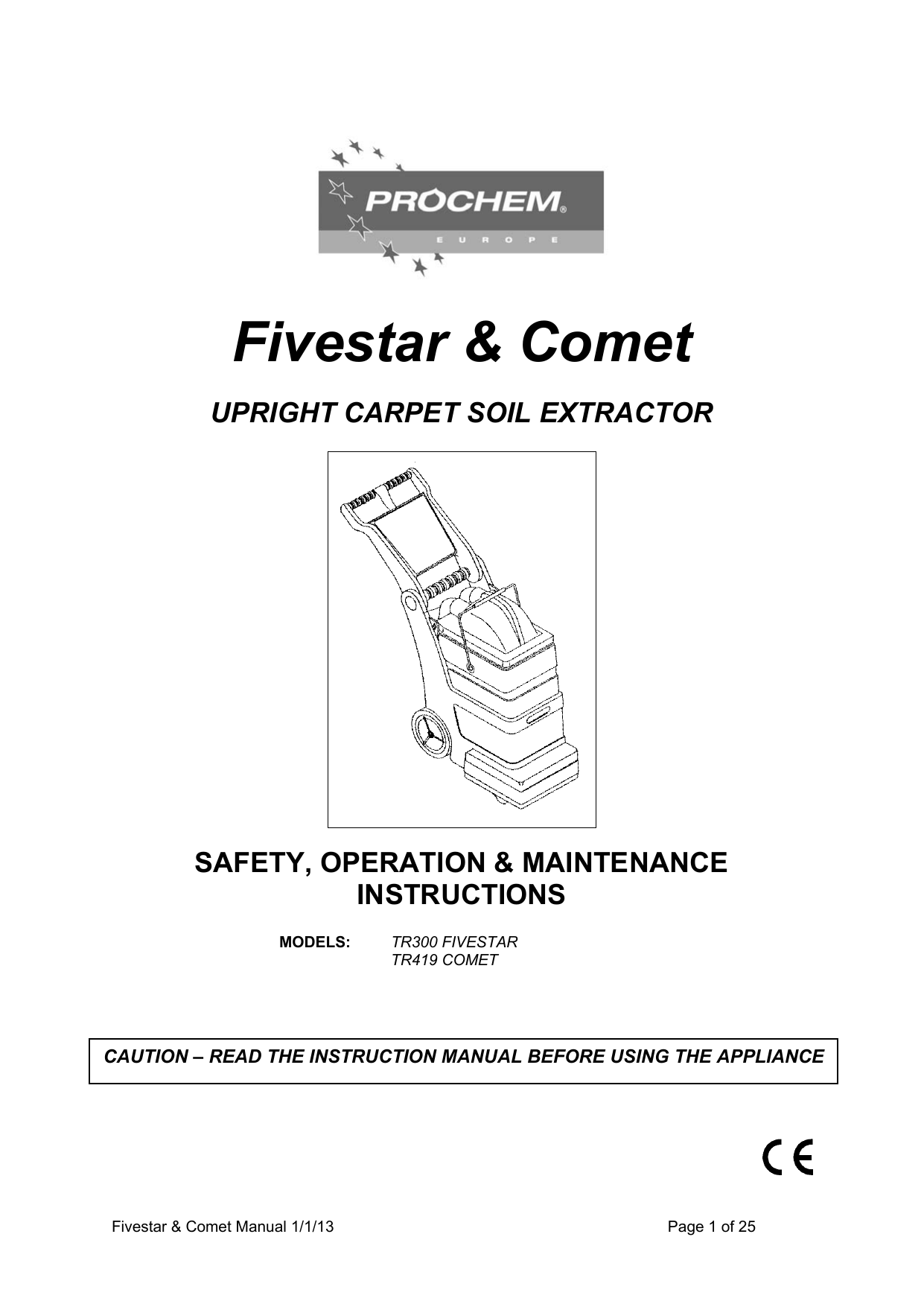 Prochem TR419 COMET Safety, Operation & Maintenance Instructions | Manualzz 65 Comet Reverse Switch Wiring Diagram Manualzz