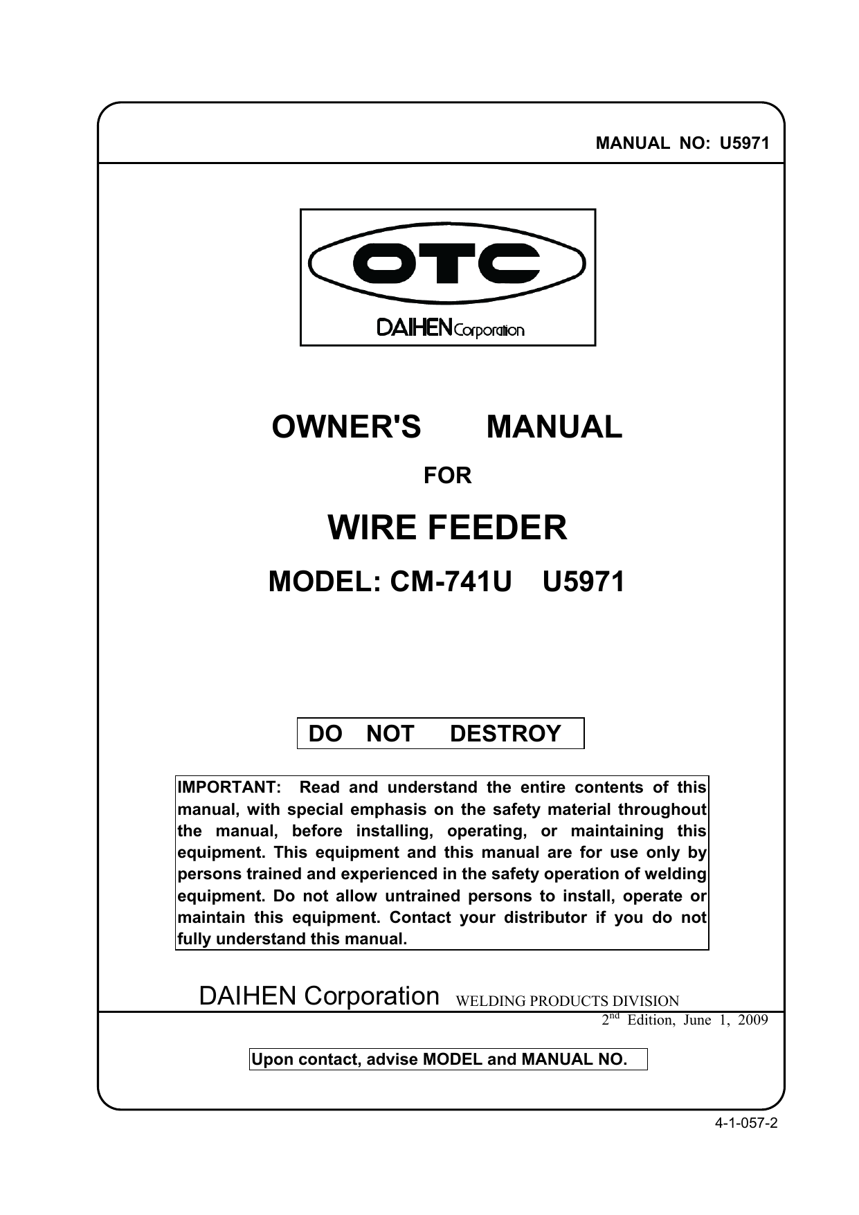 ... Array - wire feeder otc daihen manualzz com rh manualzz ...