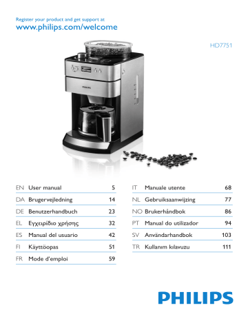 Philips HD7751 Coffee Maker User Manual | Manualzz