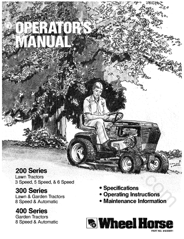 Wheel Horse 417 Operator s Manual Manualzz