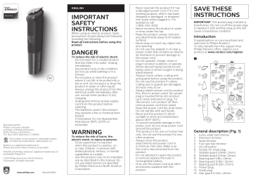 important safety instructions danger warning save these | Manualzz