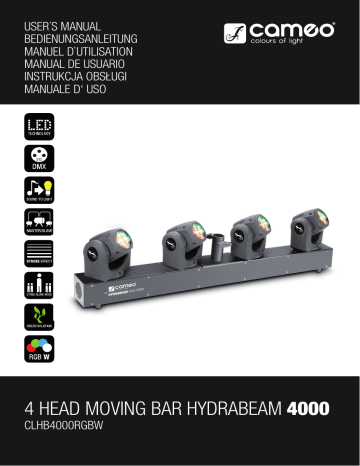 Cameo HydraBeam 4000 RGBW Lighting System Owner's Manual | Manualzz
