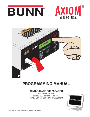 Bunn AXIOM User manual | Manualzz