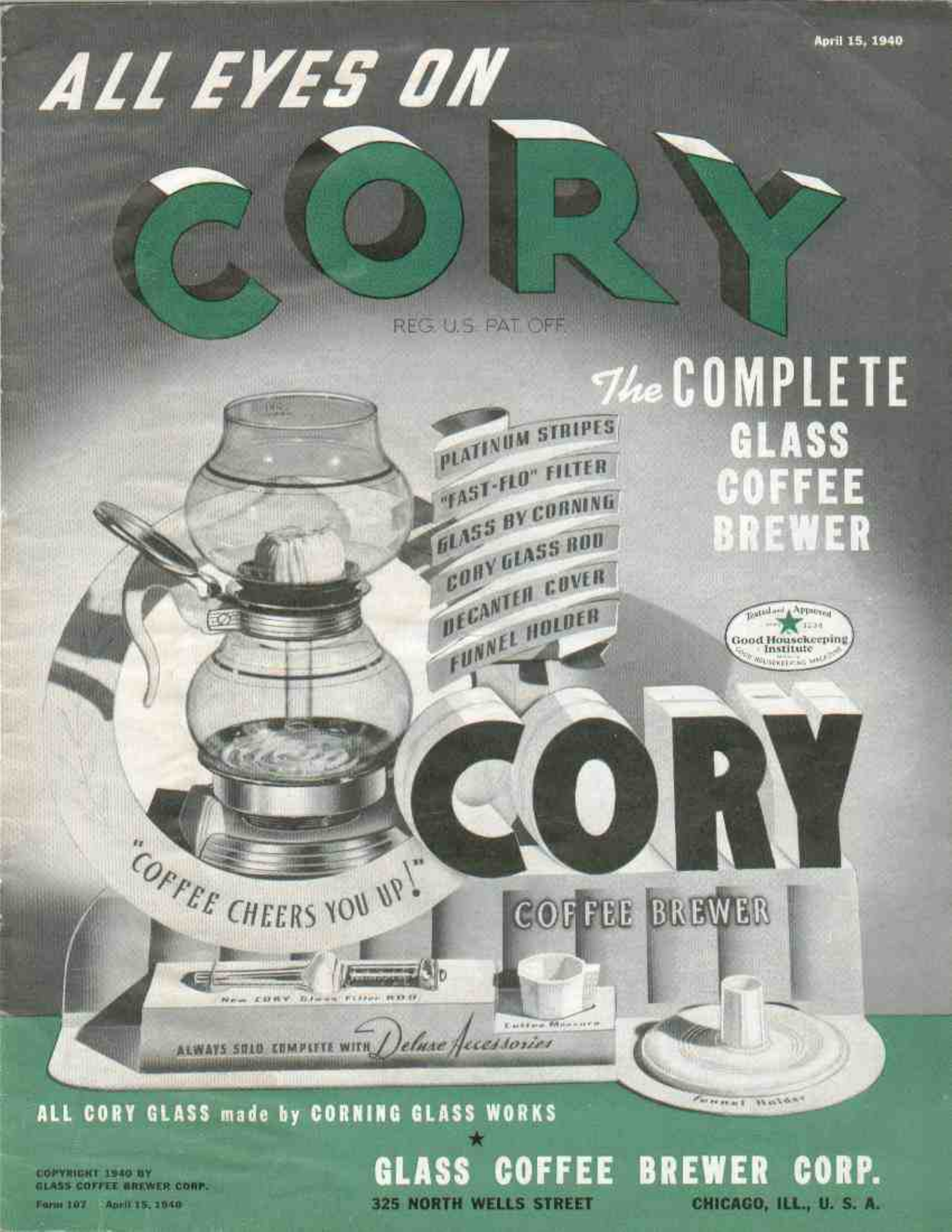 2 Cory Glass Filter Rods For Coffee Pot 26 and 13 Replacements Patented Corning