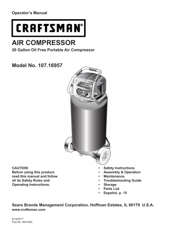Craftsman 009-16957-000 Owners manual | Manualzz