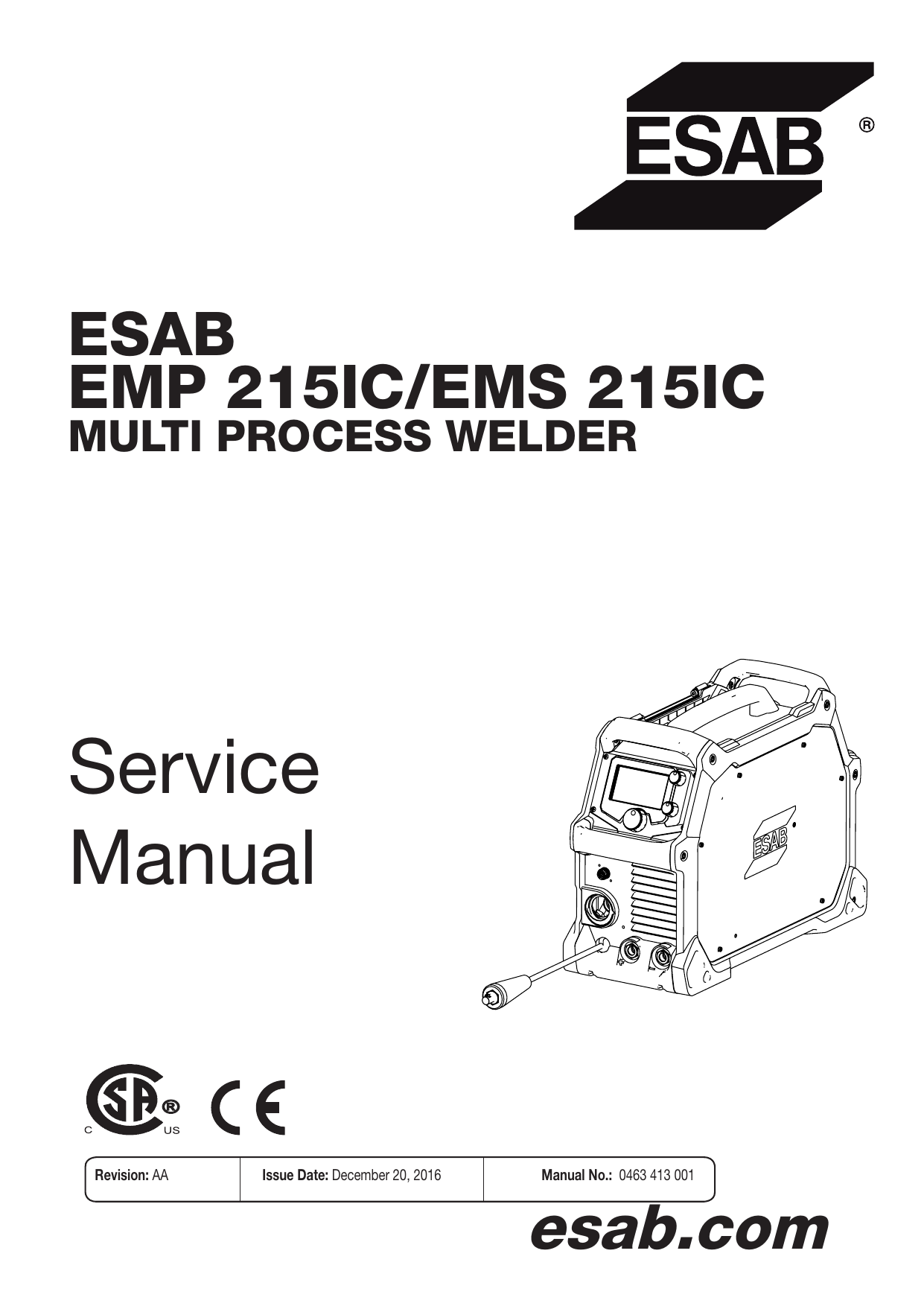 Esab Emp 215ic Service Manual Manualzz