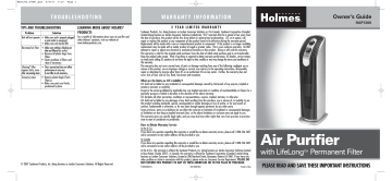 Holmes HAP1200-NU Air Purifier Owner's Guide | Manualzz