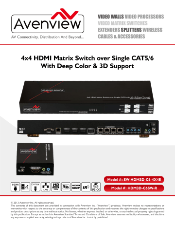 Avenview SW-HDM3D-C6-4X4E Instructions Manual | Manualzz