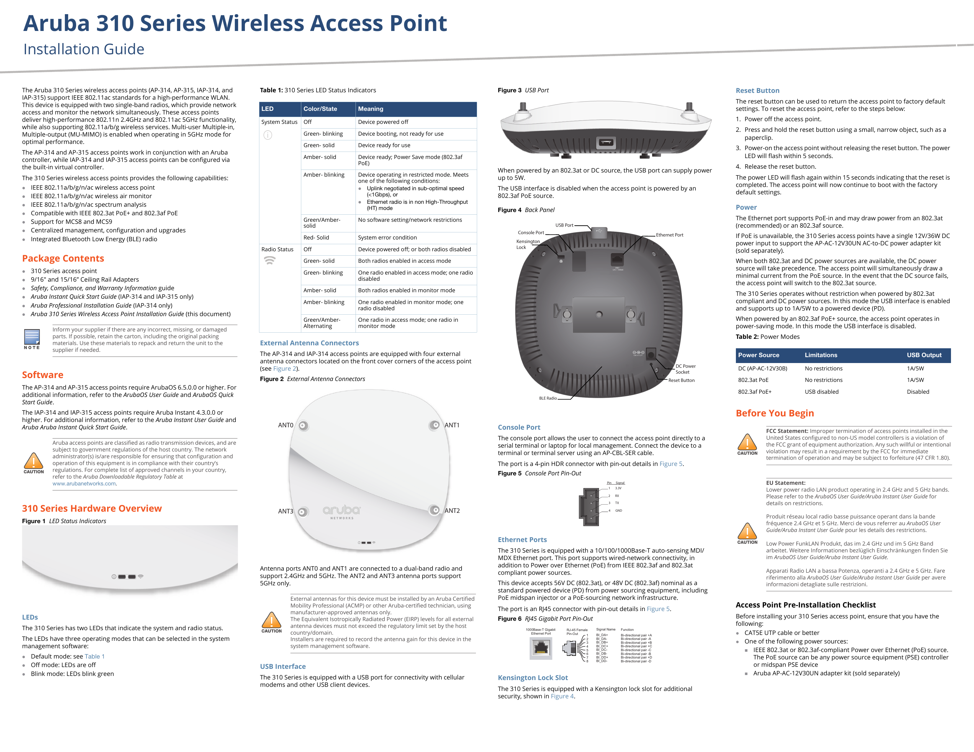 Aruba 310 Series Wireless Access Point | Manualzz