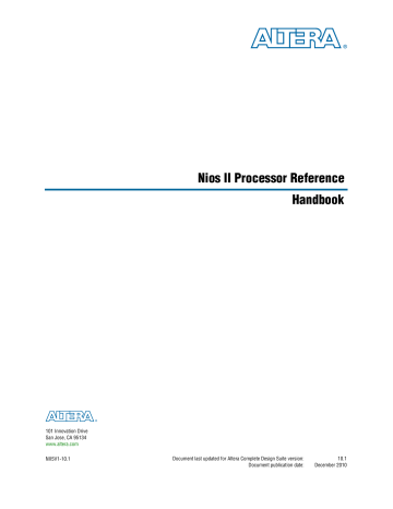 Nios II Processor Reference Handbook | Manualzz