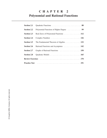 C H A P T E R 2 Polynomial And Rational Functions Manualzz