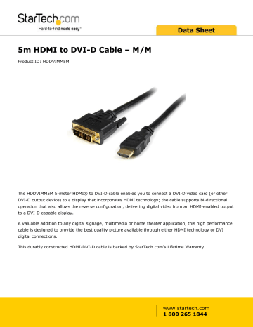 5m HDMI to DVI-D Cable – M/M | Manualzz
