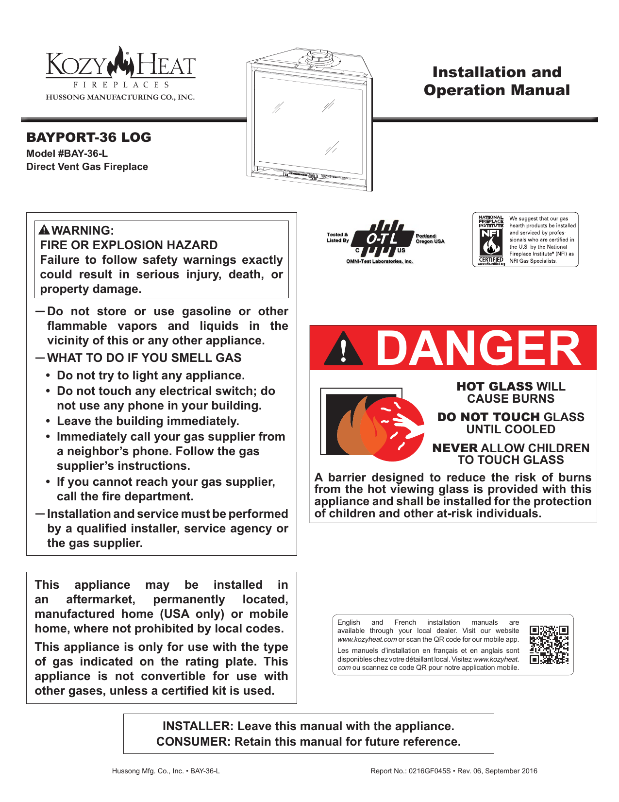 Bayport 36 Log Manual Kozy Heat Fireplaces Manualzz Com