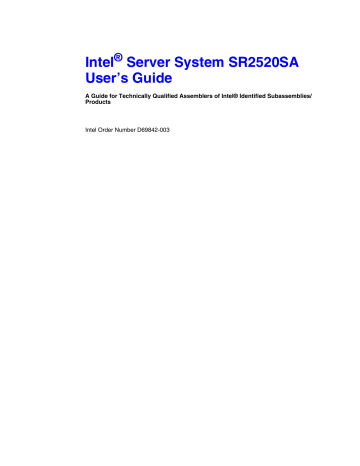 Intel SR2520SAFNA - Server System - 0 MB RAM User manual | Manualzz