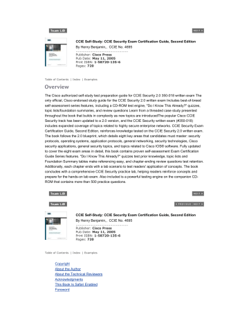 Ccie Self Study Ccie Security Exam Certification Guide X Manualzz