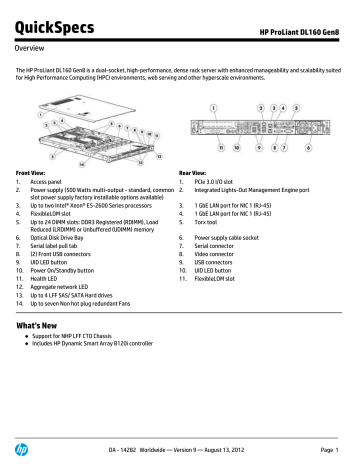 HP ProLiant DL160 Gen8 | Manualzz