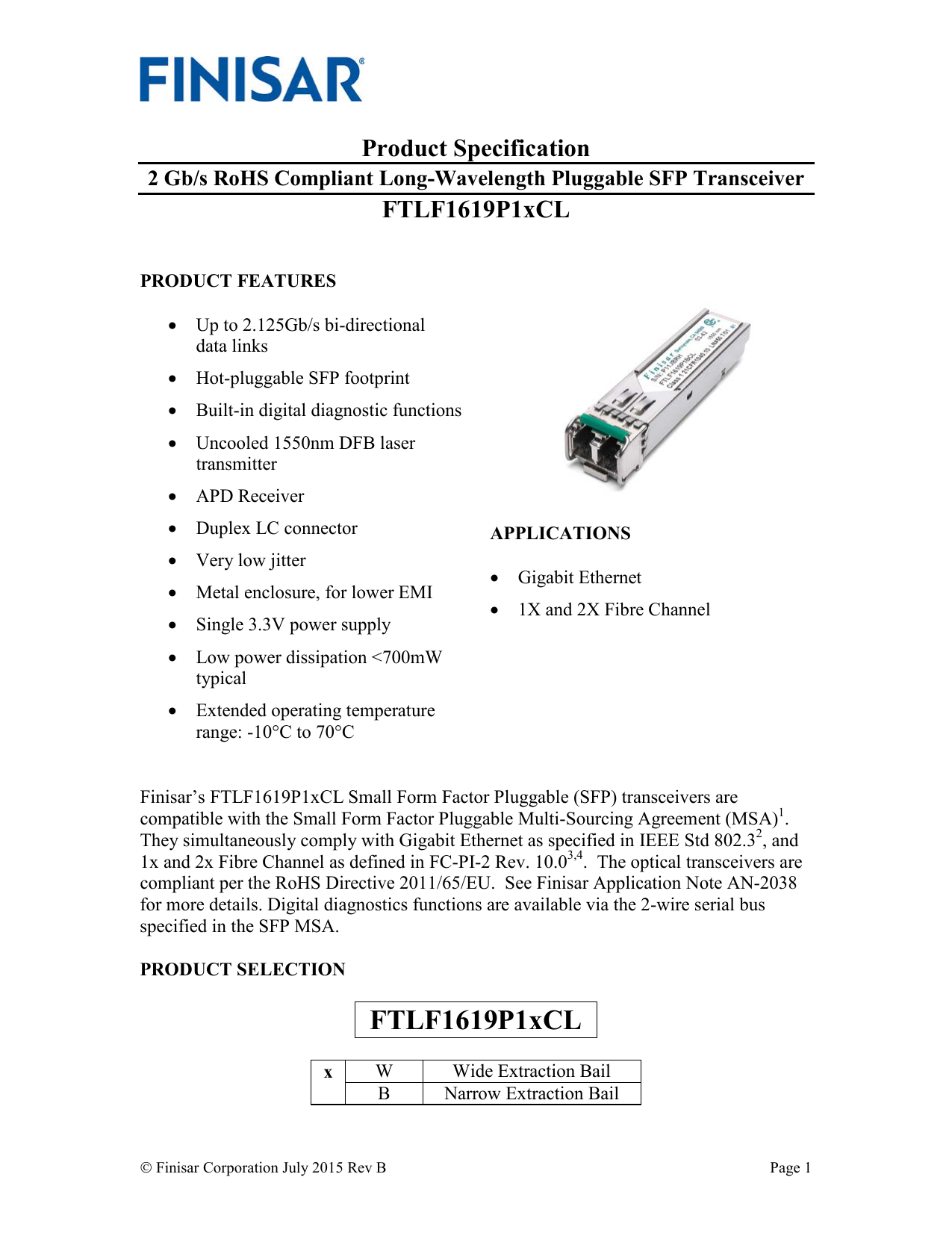 110km SFP Optical Transceiver Product Specification Manualzz