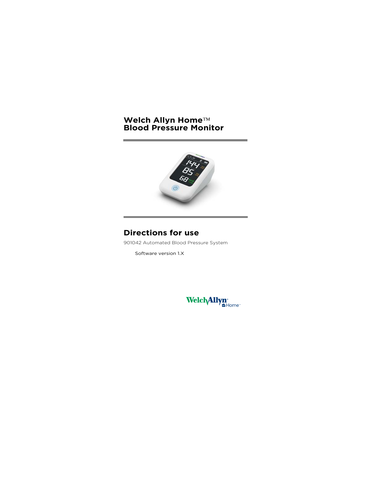 Welch Allyn® Home Blood Pressure Monitor Manualzz