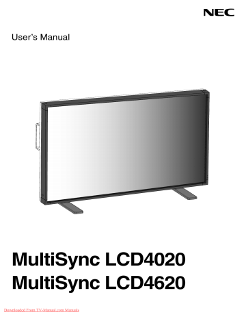 Specifications - LCD4020. NEC MultiSync® LCD4620 DST Touch, 4620, LCD4020, MultiSync® LCD4620, 4020, LCD4620, MultiSync LCD4020, MultiSync® LCD4020, LCD4020, LCD4620, MultiSync® LCD4020 DST Touch | Manualzz