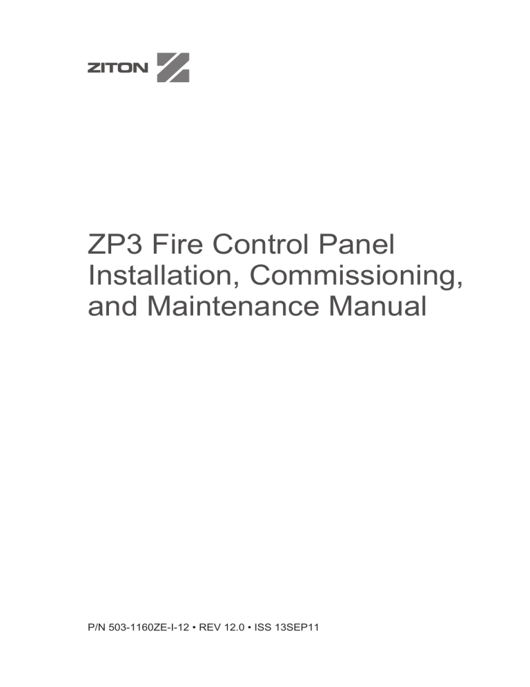 Zp3 Fire Control Panel Installation Commissioning And Manualzz