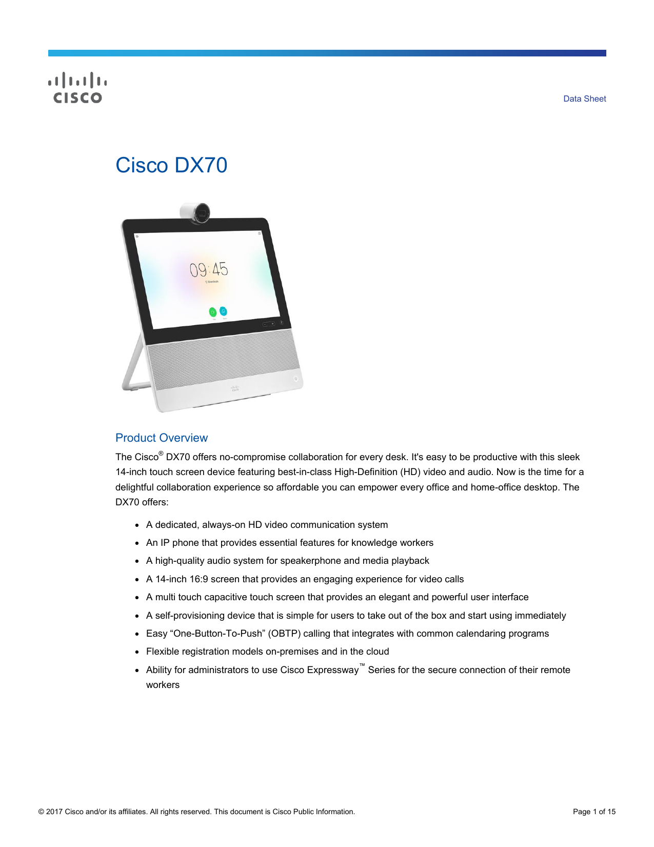 Cisco Dx80 No Radio Version - H.323 live content 1920 X 1080 Video - 1920 X 1080 Video Sip,