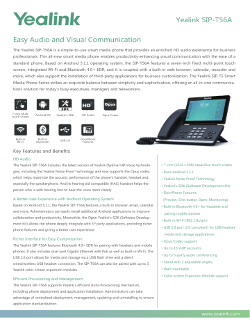 Yealink SIP-T56A Datasheet | Manualzz