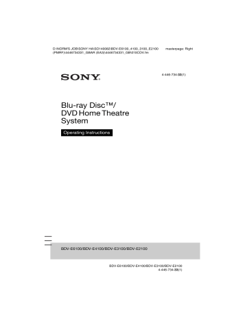 Sony Bdv E3100 Bdv E6100 Bdv E4100 User Manual Manualzz