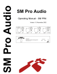 SM Pro Audio PR4 Operating Manual