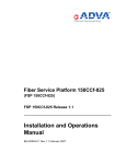 ADVA FSP 150CCf-825 Installation and Operations Manual