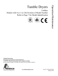 Alliance Laundry Systems Tumble Dryers Manual: 25 Series UA025E, UA025S...