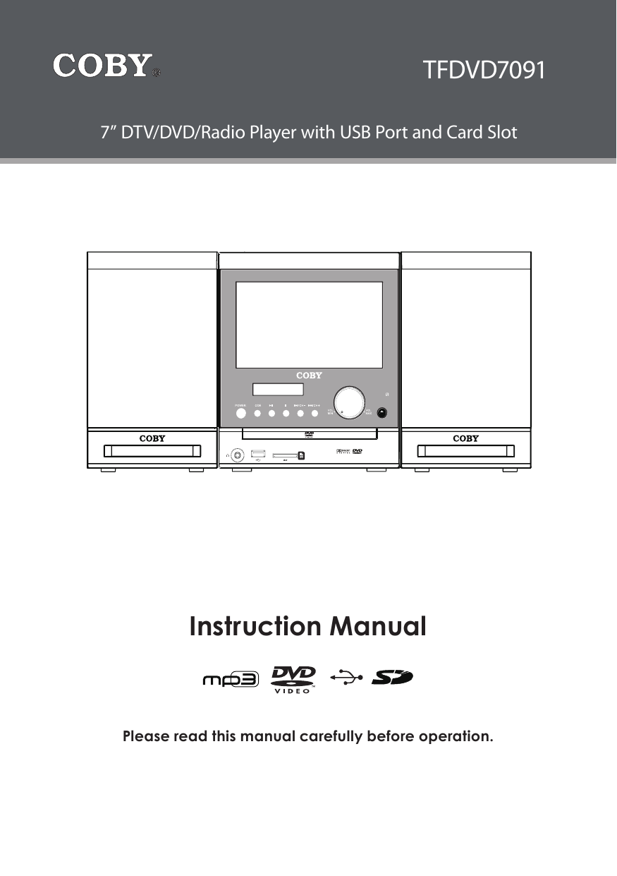 Coby TFDVD7091 Instruction manual Manualzz