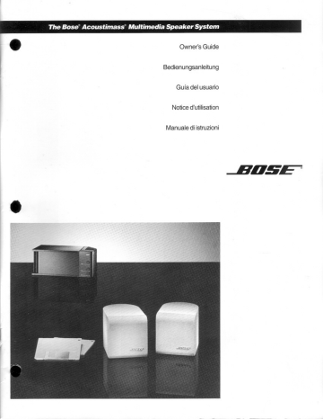Bose Mediamate Computer Speakers Owner S Guide Manualzz