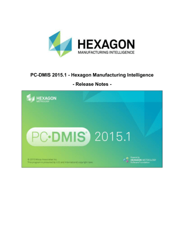 PC-DMIS 2015.1 Release Notes | Manualzz