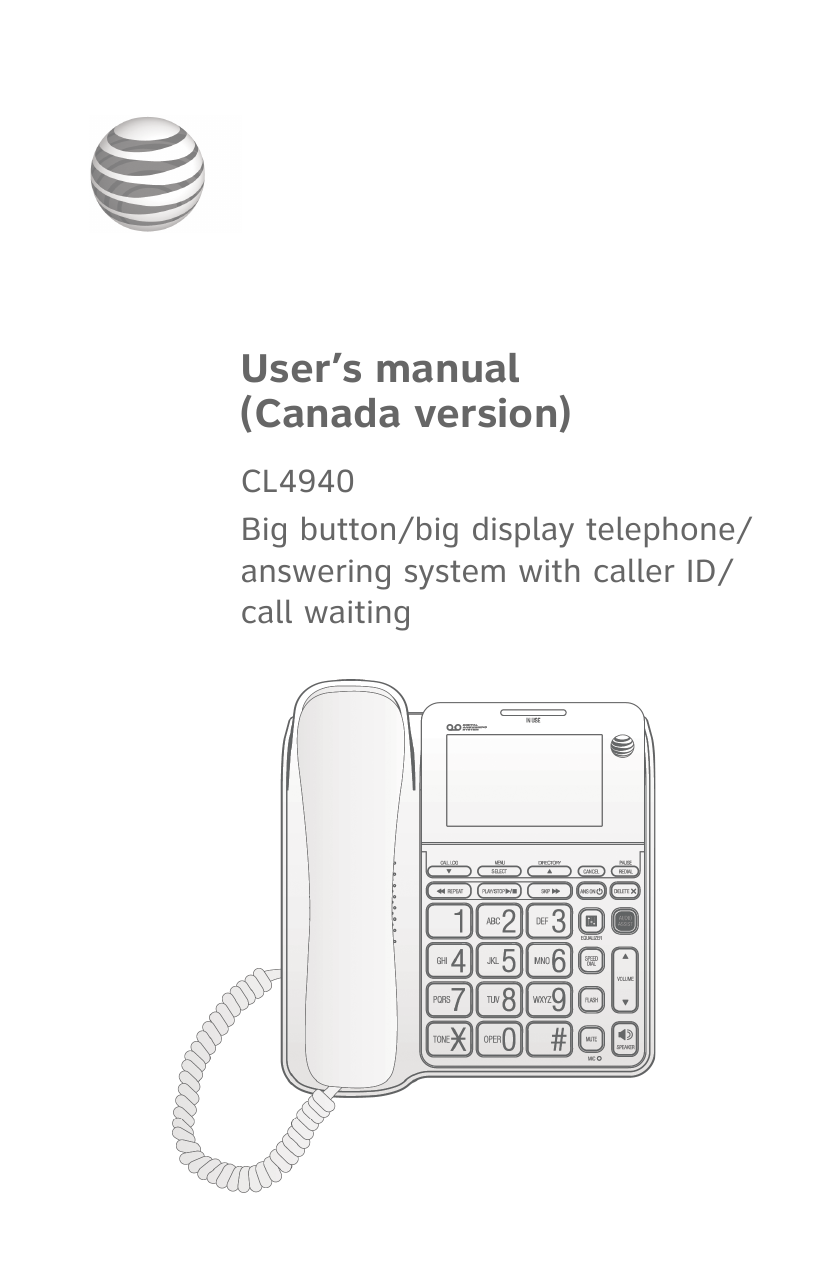 AT&T CL4940 User manual Manualzz