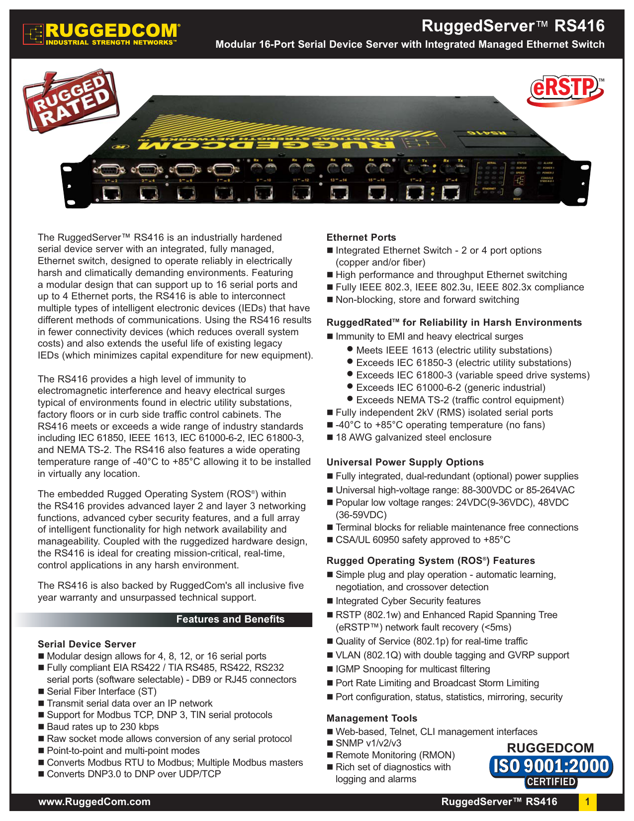Rs416 Serial Server Datasheet Manualzz