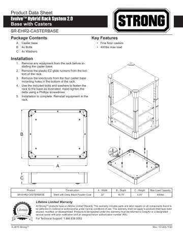 Strong SR-EHR2-CASTERBASE Evolve™ 2.0 Hybrid Rack Caster Base  Owner's Manual | Manualzz