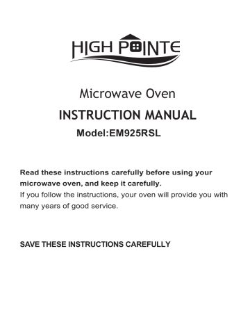 INSTRUCTION MANUAL Microwave Oven | Manualzz