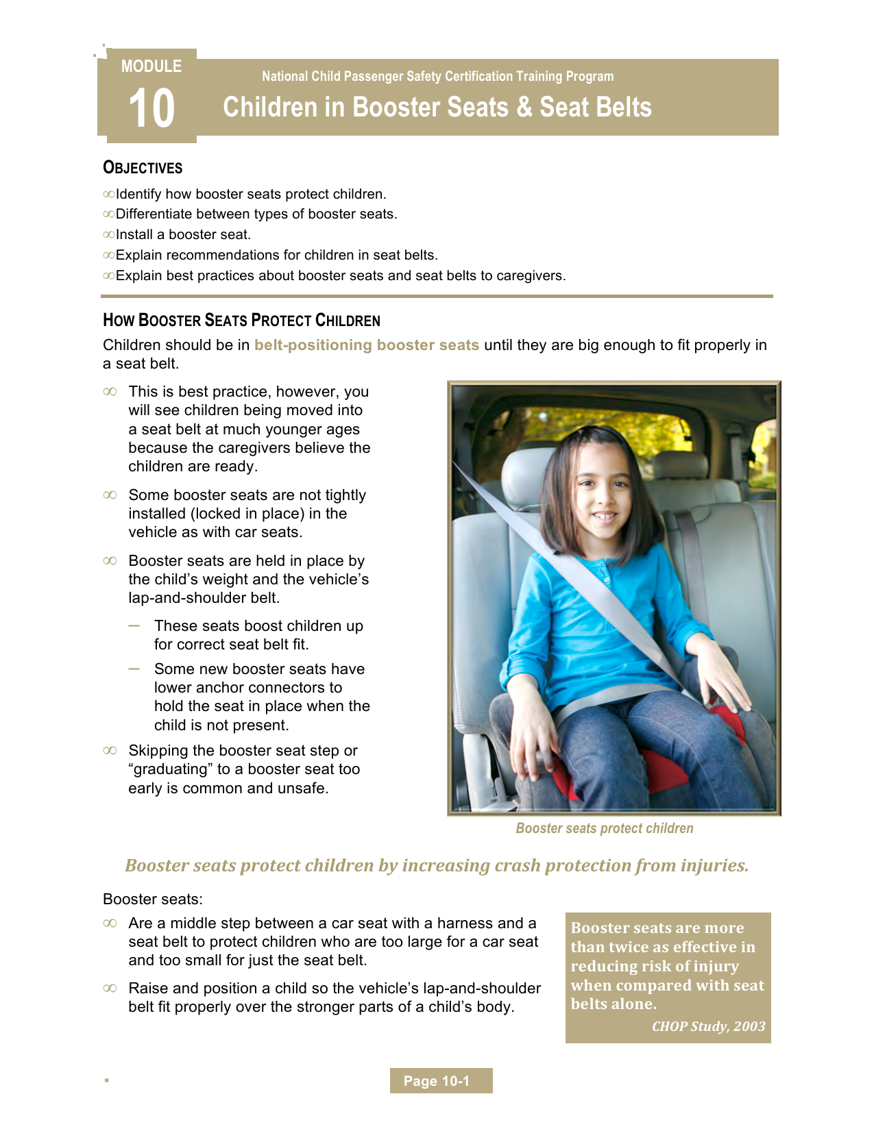 proper booster seat use