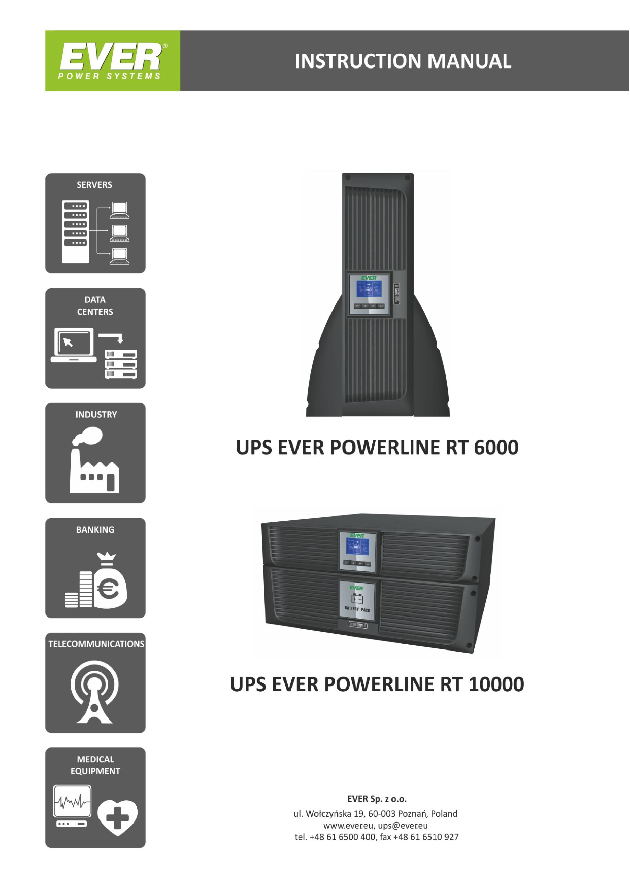Ever Power Systems POWERLINE RT6000 Instruction manual Manualzz