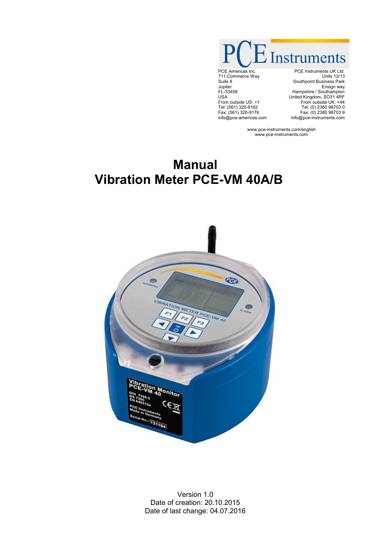 manual vibration monitor pcevm 40 Manualzz