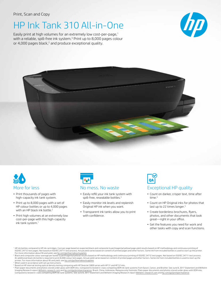 hp inkjet 310 printer