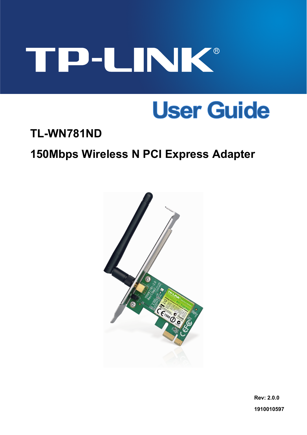 TL-WN781ND 150Mbps Wireless N PCI Express Adapter | Manualzz